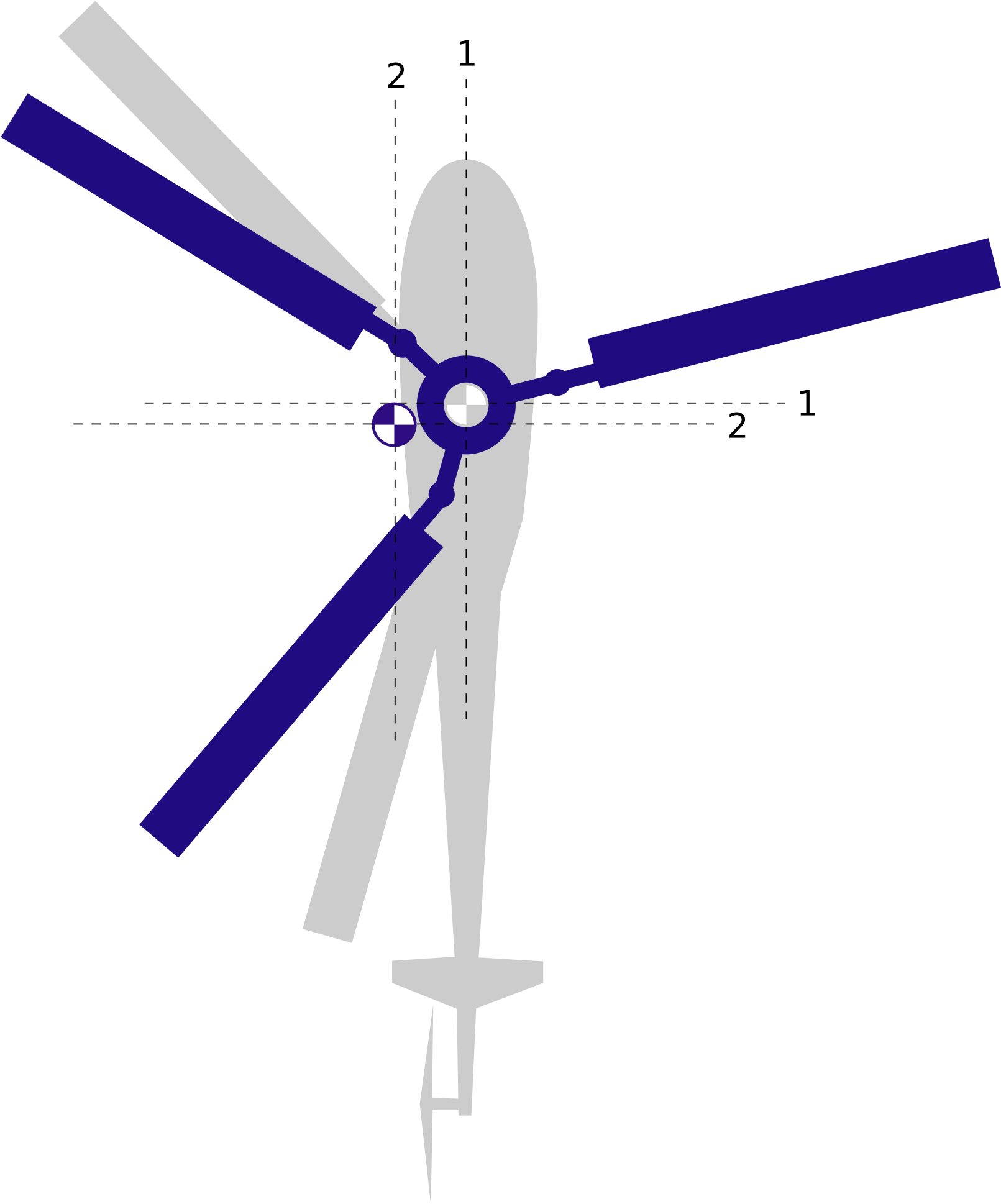 Helicopter Rotor Joints - Center Of Mass Clipart (1024x1024), Png Download