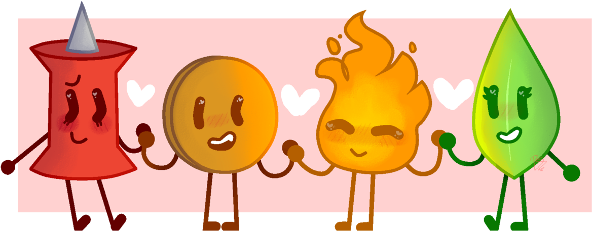 Leafy Died 5 Seconds Later - Bfb Pin X Coiny Clipart (1280x674), Png Download