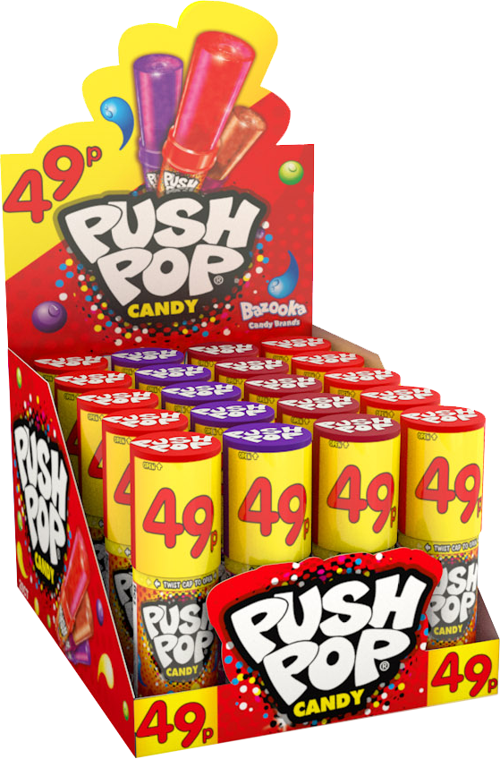 630 Push Pop 20 X 49p - Mini Burger Candy Clipart (559x848), Png Download