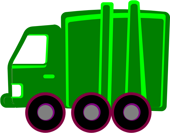 Green Garbage Truck Clipart (588x596), Png Download