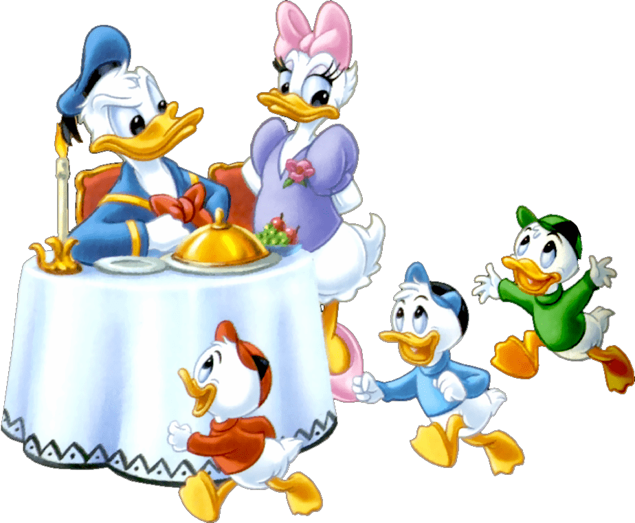 Donald Duck Family - Donald And Daisy Family Clipart (924x761), Png Download