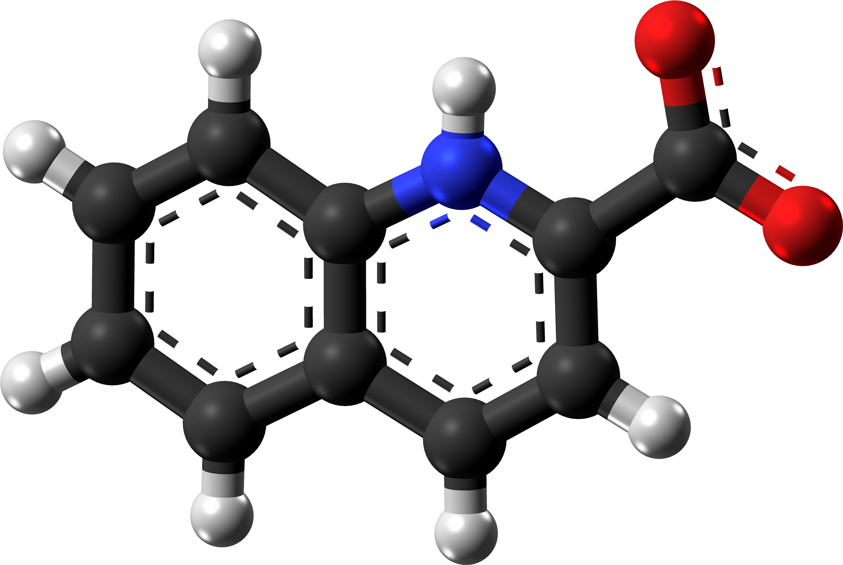 Quinaldic Acid Zwitterion Ball From Xtal - Structure And Iupac Name Of Salicylic Acid Clipart (3000x2074), Png Download