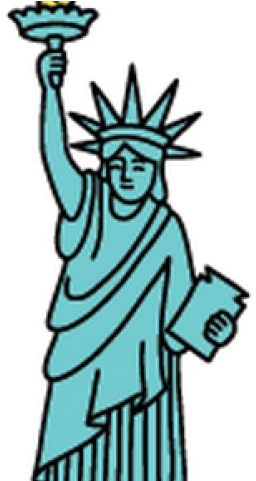 Statue Of Liberty Clipart Landmarks - Clip Art Cartoon Statue Of Liberty - Png Download (640x480), Png Download