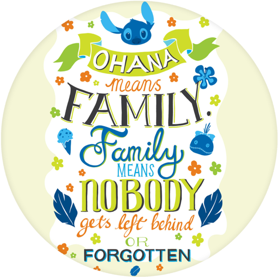Disney Quote Pop Grip - Lilo Y Stitch Ohana Clipart (580x580), Png Download