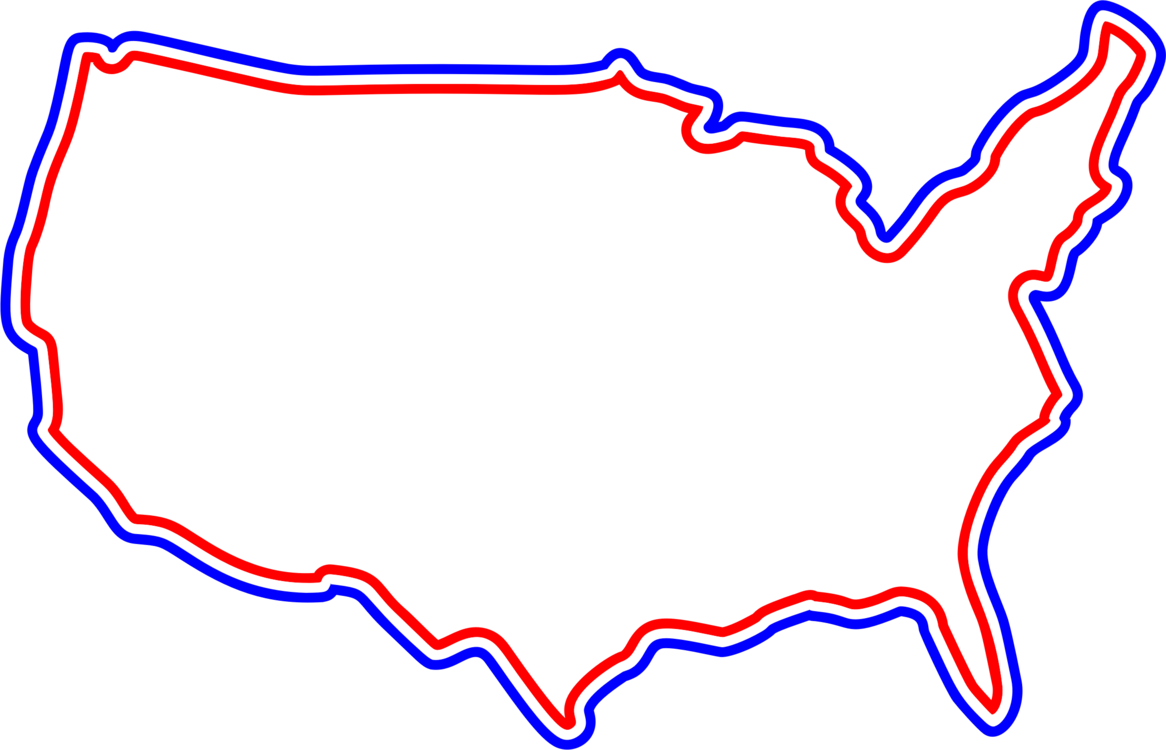 All Photo Png Clipart - United States Map Red White And Blue Transparent Png (1166x750), Png Download