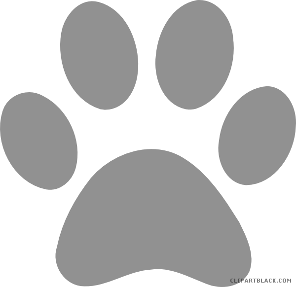 Picture Black And White Library Badger Clipart Paw - Grey Paw Print - Png Download (600x582), Png Download