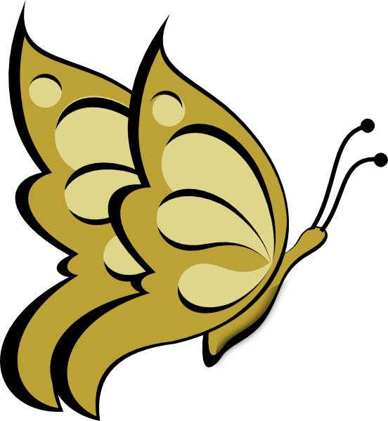 Clip Art At Clker Com Vector Online - Butterfly Cute Clip Art - Png Download (552x599), Png Download
