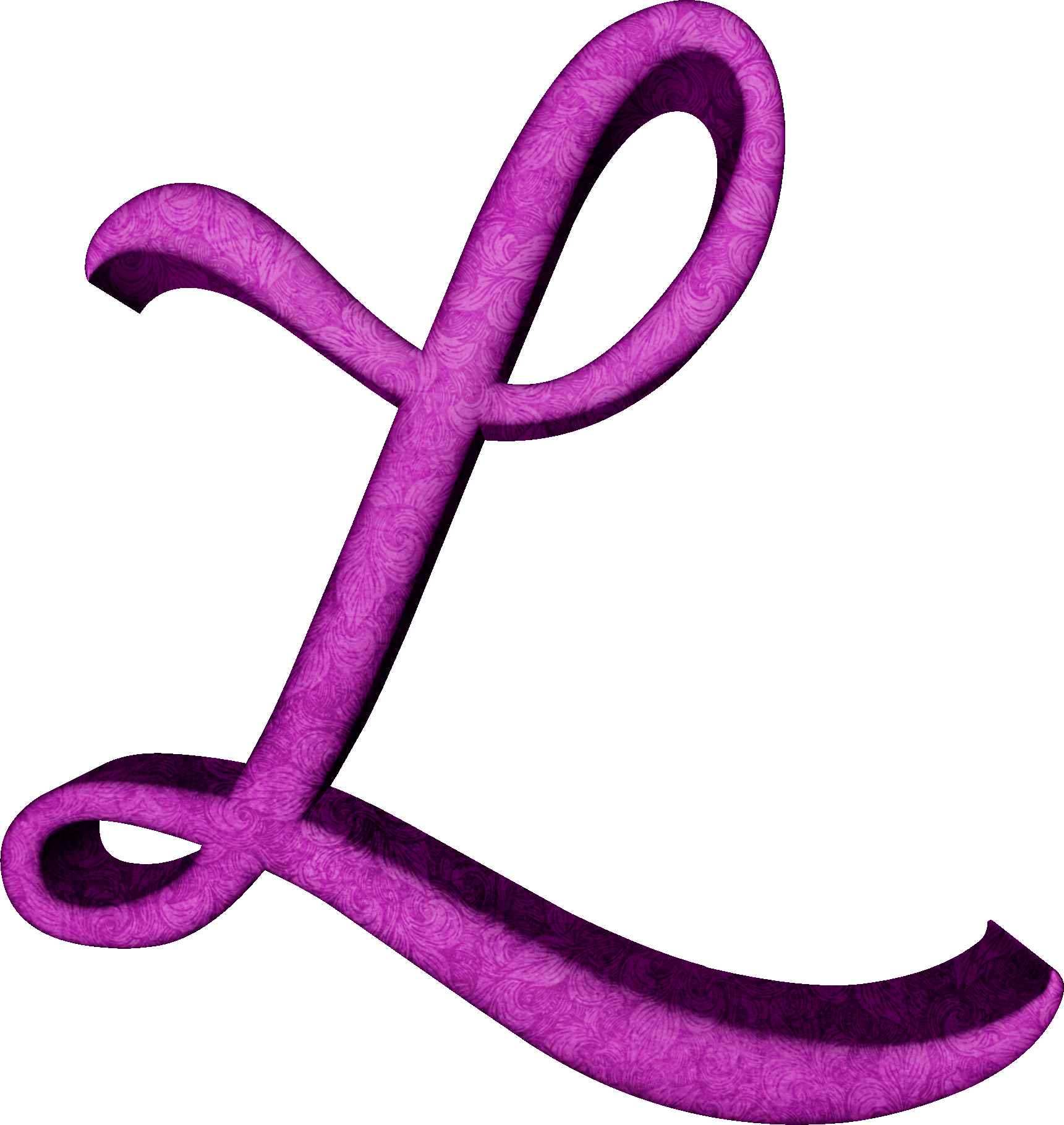 Alfabeto Estampado De Hojas En Fucsial - Alfabeto Estampado En Hojas Fucsia Clipart (1721x1820), Png Download