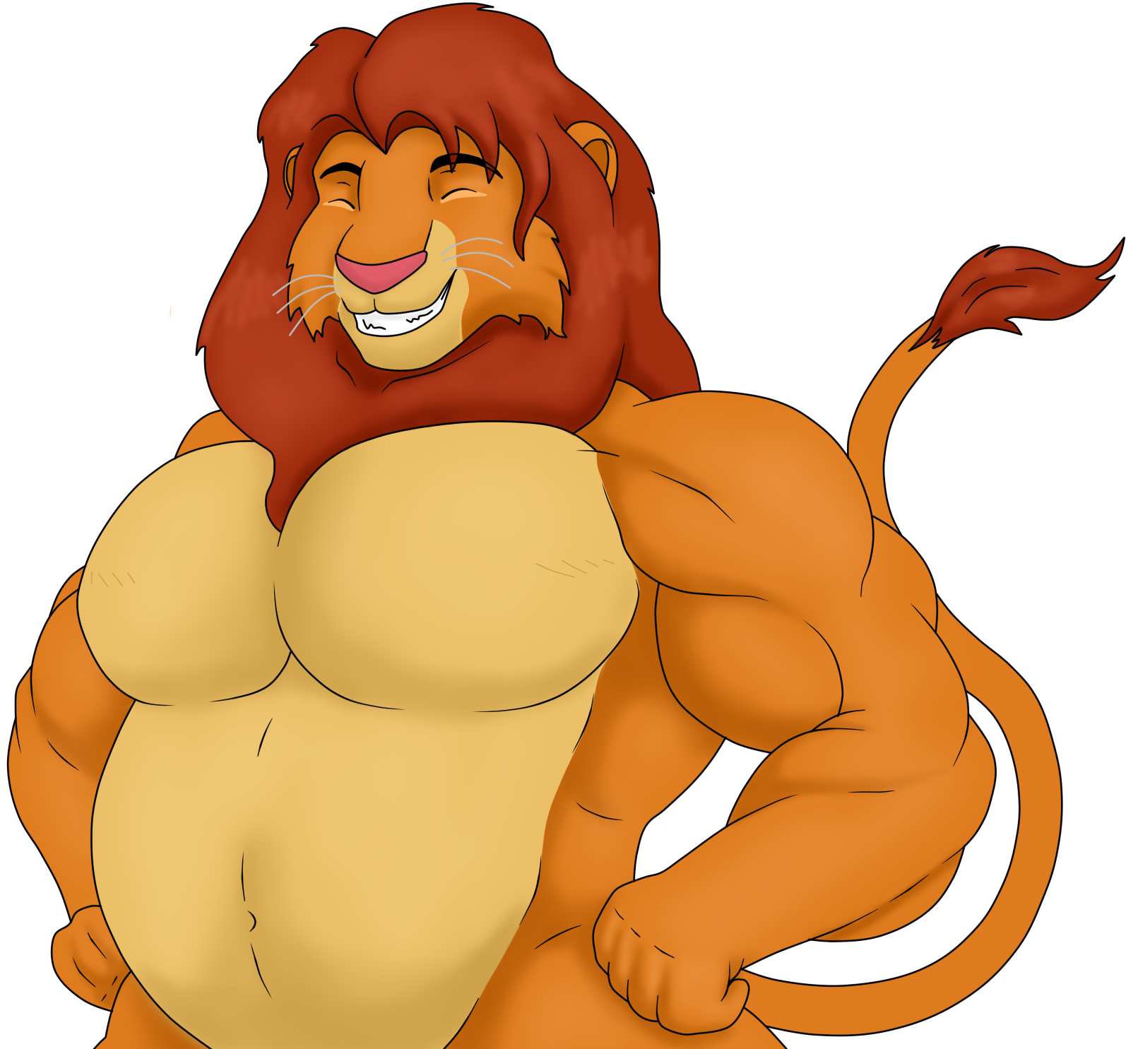 King Sized Simba - Buff Simba Clipart (1625x1496), Png Download