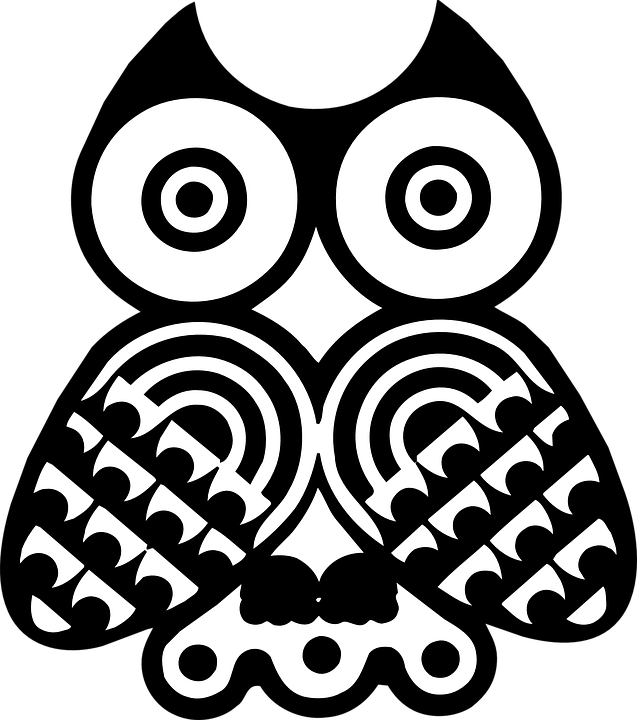 Feathers Eye, Design, Bird, Owl, Style, Wings, Art, - Totem Pole Owl Symbol Clipart (566x640), Png Download