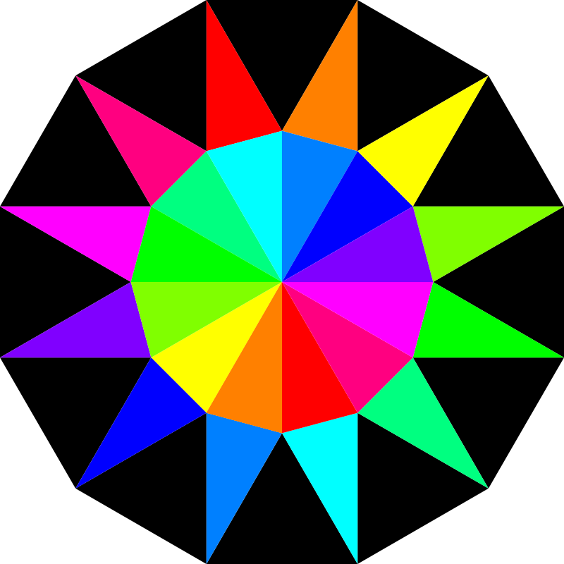 Dodecagon Dodecagram Rainbow Polygon Octagon - Dodecagram Clipart (750x750), Png Download