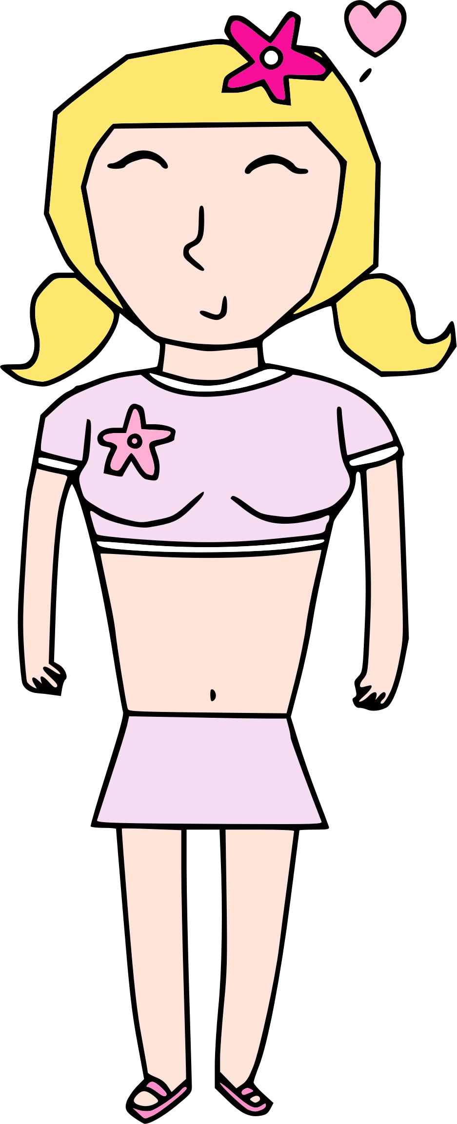 Big Image - Cartoon Teenage Girl Clipart (937x2305), Png Download