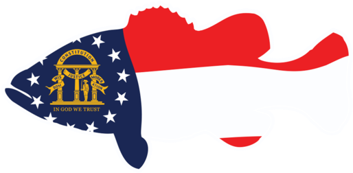 Largemouth Bass Sticker - Georgia State Flag Clipart (731x1023), Png Download