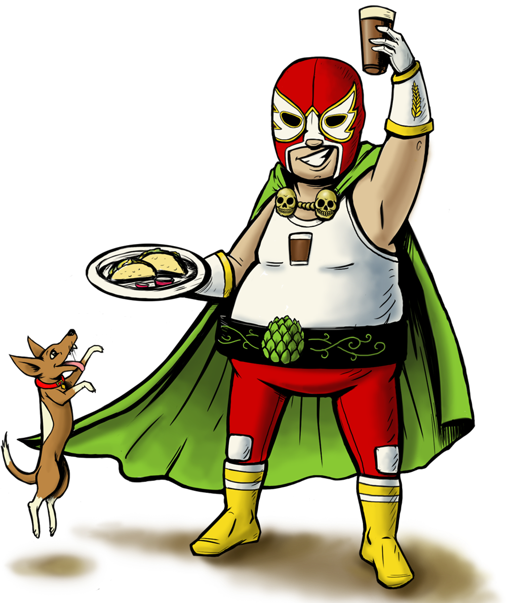Luchador[1] - Luchador With Taco Clipart (1200x1200), Png Download