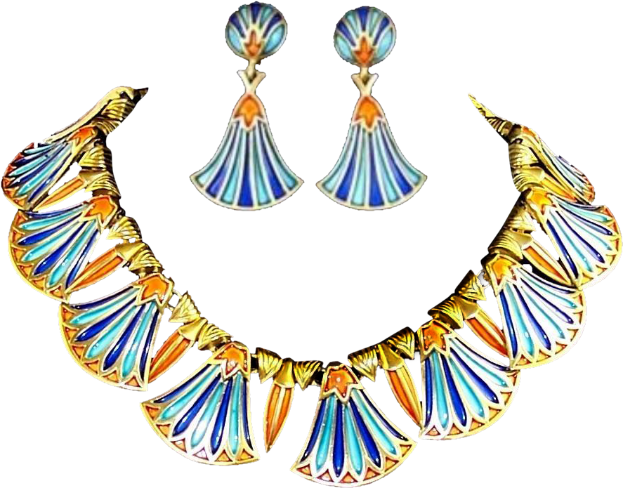 Trifari 'alfred Philippe' 'egyptian Revival' Coral, - Necklace Clipart (886x886), Png Download