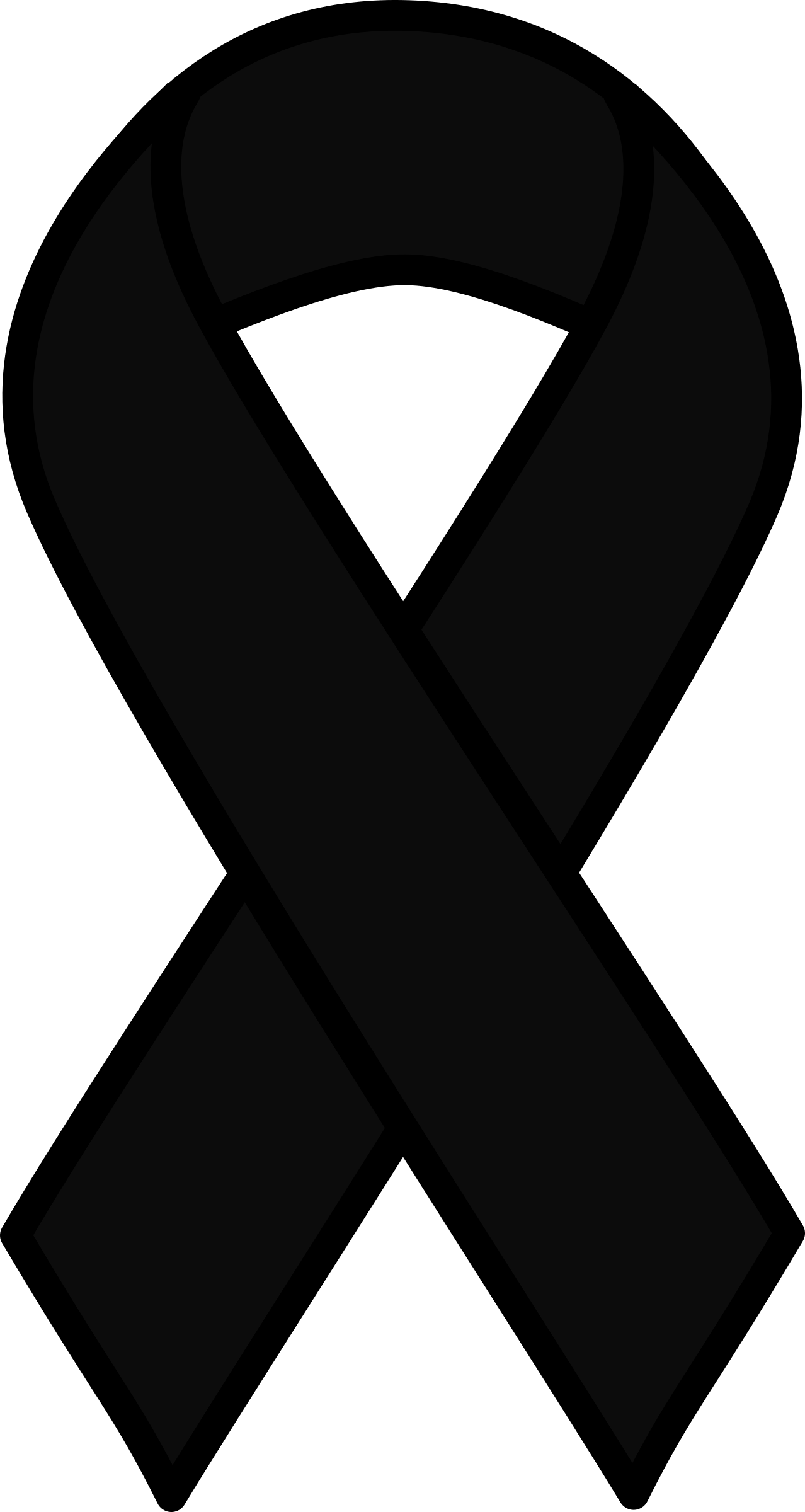 Black Ribbon Clipart - Png Download (533x1000), Png Download