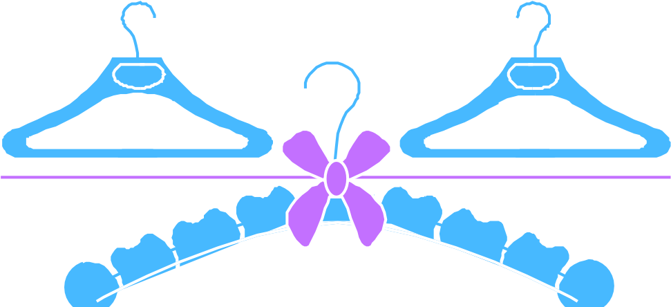 Clothes Hangers - Baby Hanger Clipart - Png Download (1000x467), Png Download