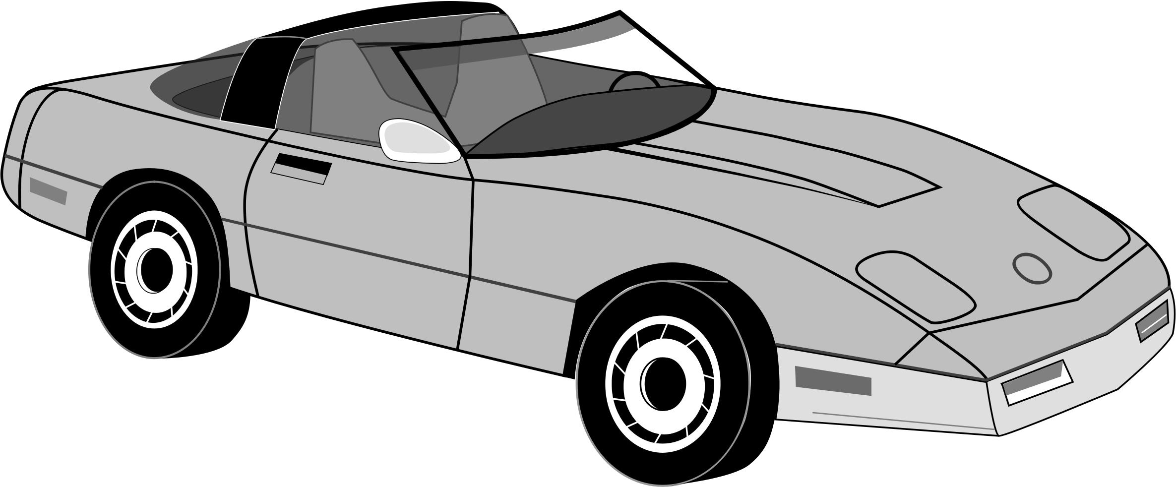 Big Image - Cartoon Corvette Clipart - Full Size Clipart (#722479