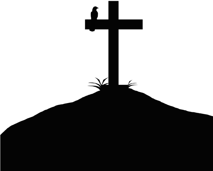 Summit Cross, Silhouette, Summit, Bird, Grass, Sun - Cross On Mountain Silhouette Clipart (720x720), Png Download