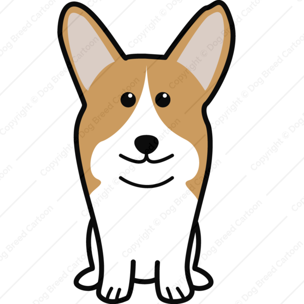 Picture Transparent Stock Pembroke Welsh Cartoon Design - Cardigan Welsh Corgi Dog Cartoon Tote Bag, Adult Unisex, Clipart (600x600), Png Download
