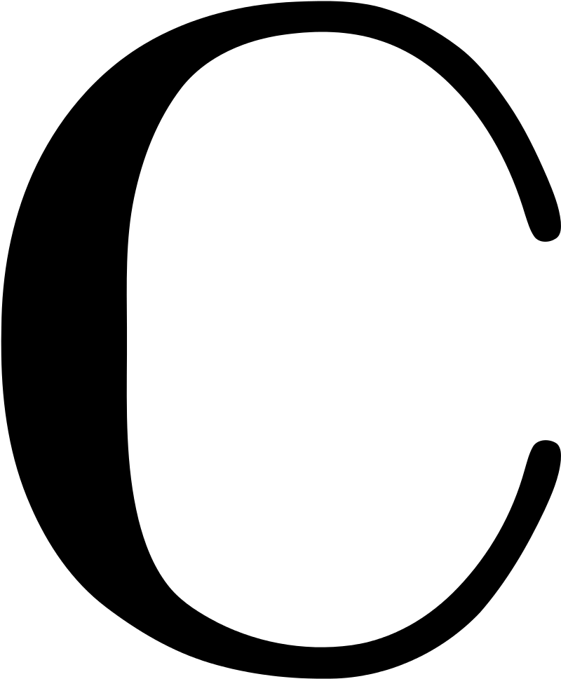 Mensural Time Signature 4 - Letter C Clipart - Png Download (896x1024), Png Download
