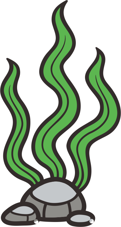 Seaweed Clipart Seagrass - Cartoon Seaweed - Png Download (410x768), Png Download