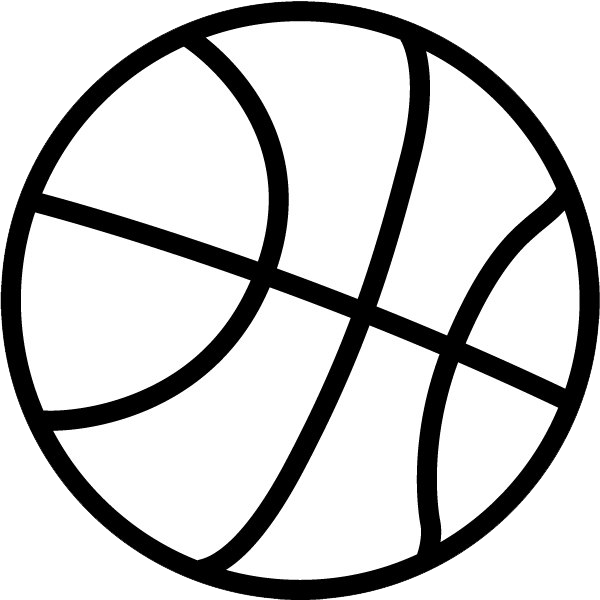 Basketball Vs - Clip Art Black And White Basketball - Png Download (600x600), Png Download