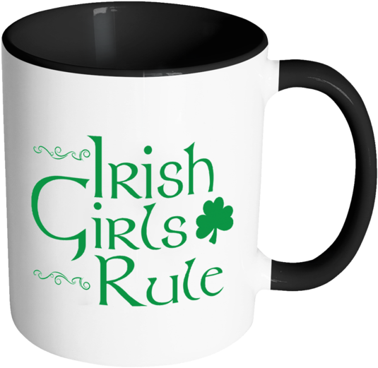 Irish Girls Rule Color Accent Coffee Mug - Accent Mug Clipart (600x600), Png Download