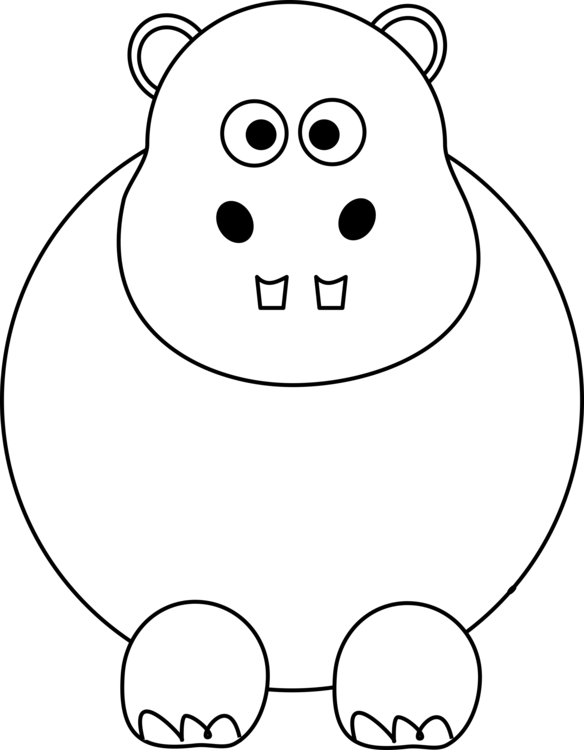Hippopotamus Rhinoceros Animal Computer Icons - Clip Art - Png Download (584x750), Png Download