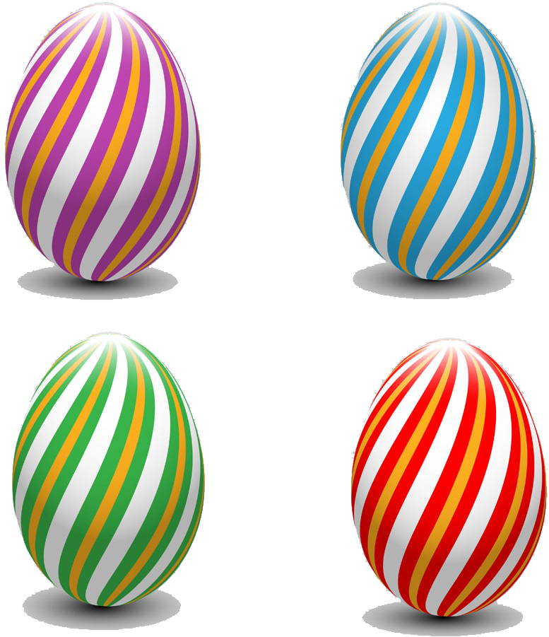 Striped Vector Sphere Clip Art Black And White Library - Easter - Png Download (1000x1000), Png Download