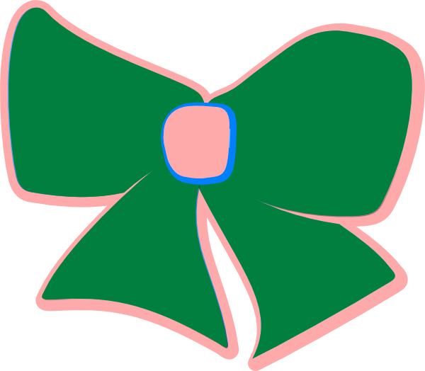 This Free Clip Arts Design Of Green/pink Bow - Png Download (600x524), Png Download