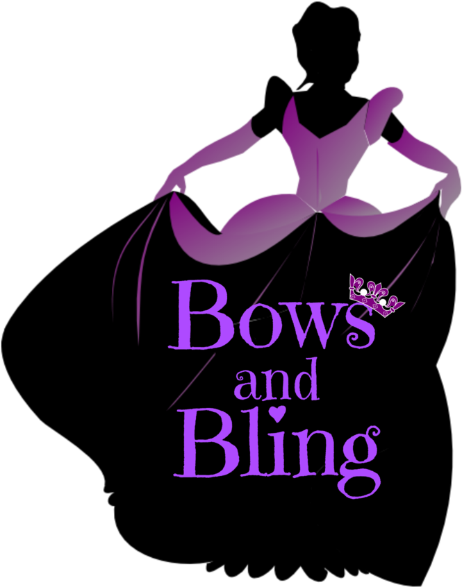 Bows And Bling - Disney Princess Silhouette In Pink Clipart (1000x1000), Png Download