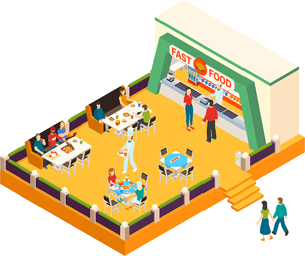 In Addition To Product Buttons, The System Allows Programmable - Restaurant Clipart (624x525), Png Download