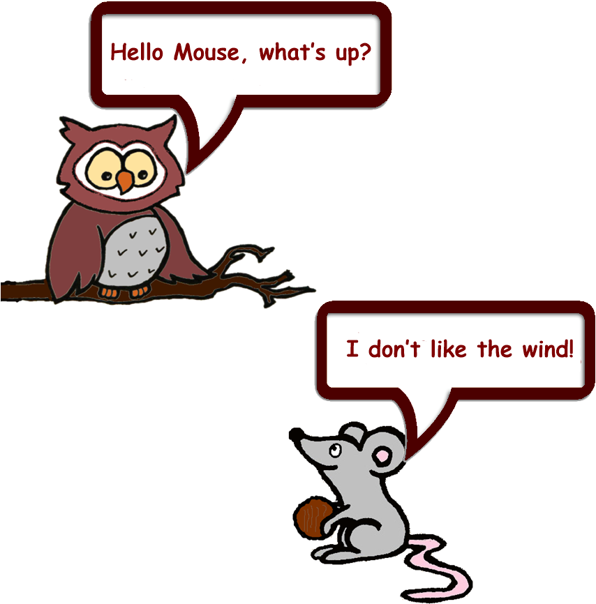 Owl And Mouse Windy Day 1 - Christmas Day Clipart (856x874), Png Download