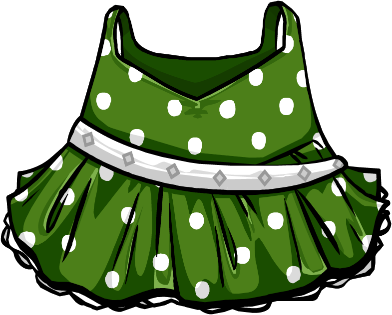 Green Polka-dot Dress - Dress Clipart (785x632), Png Download