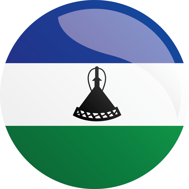 Lesotho Has Been Selected To Develop A Second Compact - Lesotho Flag Circle Clipart (800x800), Png Download