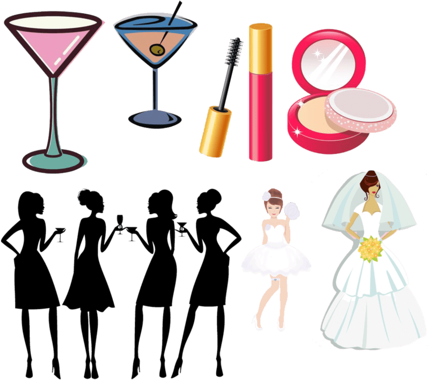 Wedding Party Clipart - Women Wine & Wealth - Png Download (957x834), Png Download