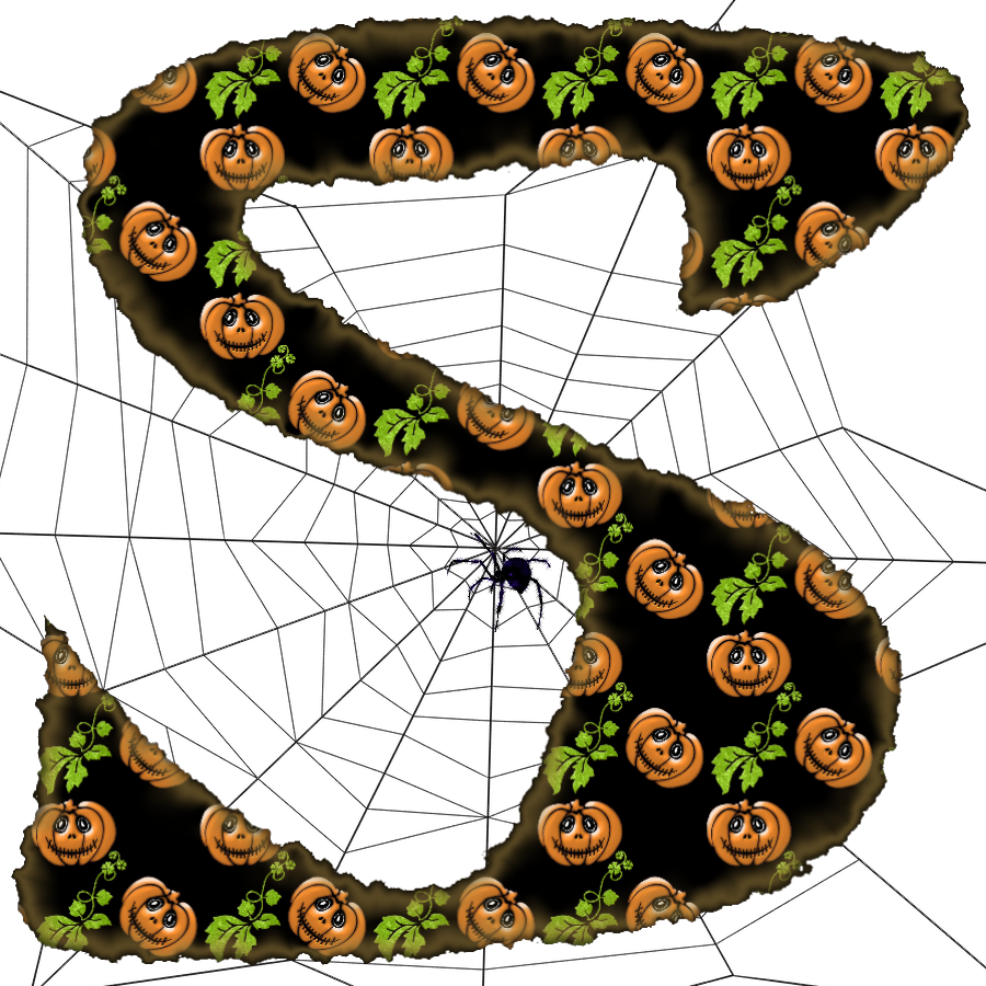 Alfabeto De Calabazas Y Telarañas - Wreath Clipart (900x900), Png Download