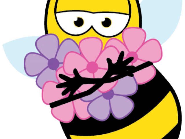 Bee Clipart Flower - Clip Art - Png Download (640x480), Png Download