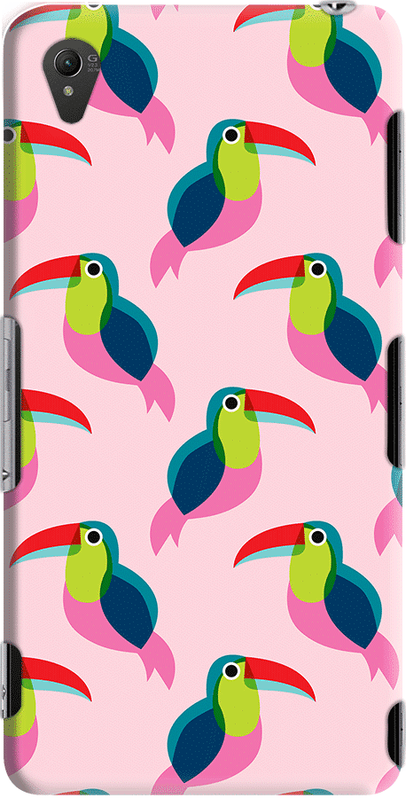Dailyobjects Pink Toucan Case For Sony Xperia Z3 Buy - Cartoon Clipart (458x900), Png Download