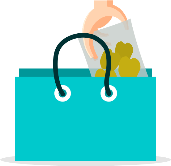 Snack On Fruit And Vegetables - Tote Bag Clipart (720x539), Png Download