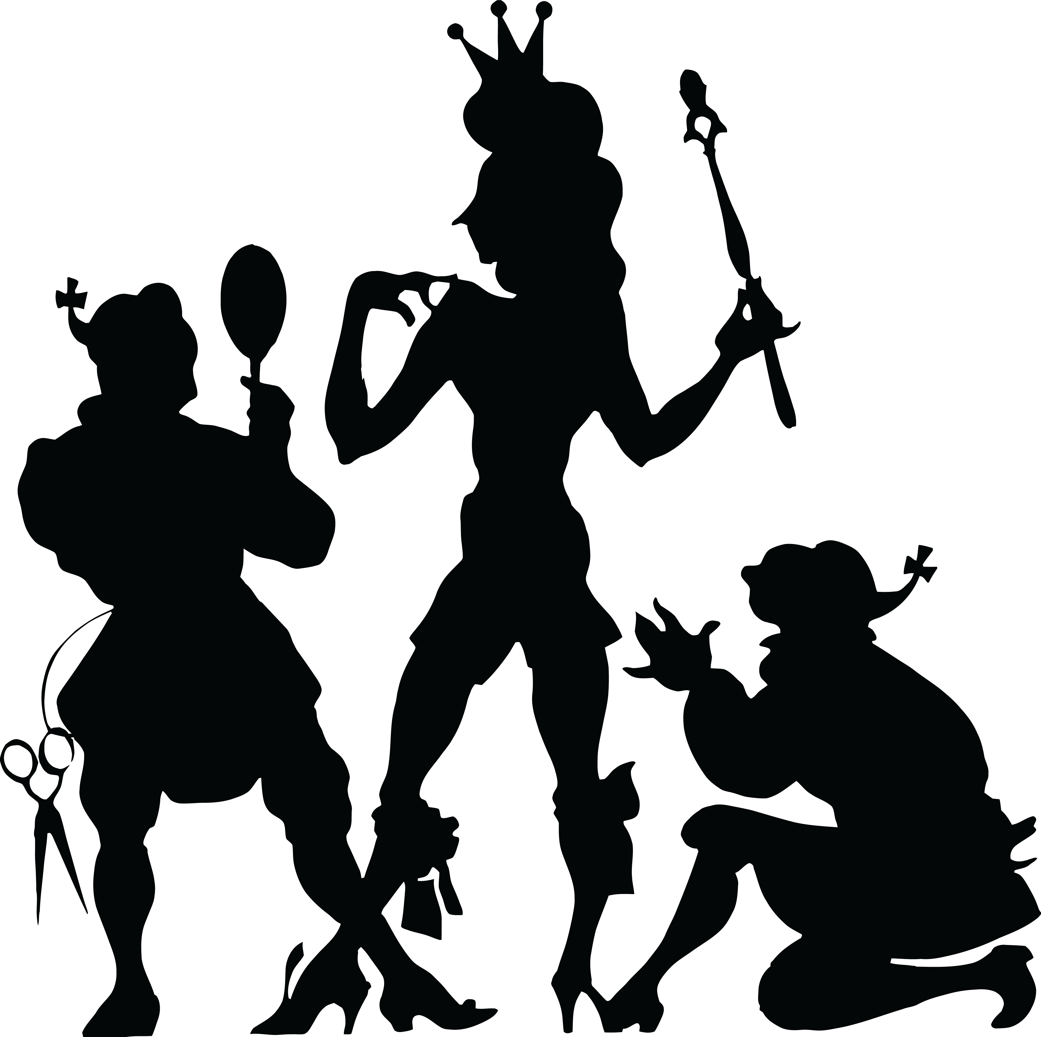 Free Clipart Of A Black Silhouetted King Being Dressed - Theatre Clipart - Png Download (4000x3986), Png Download