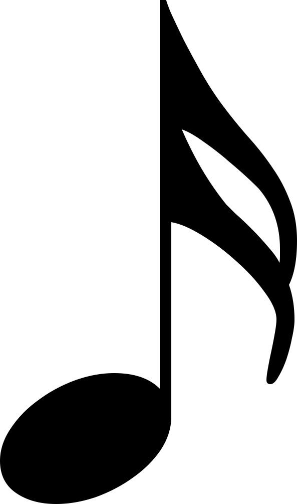 Happy Eighth Note Clipart - Sixteenth Note Clipart Black And White - Png Download (593x1005), Png Download