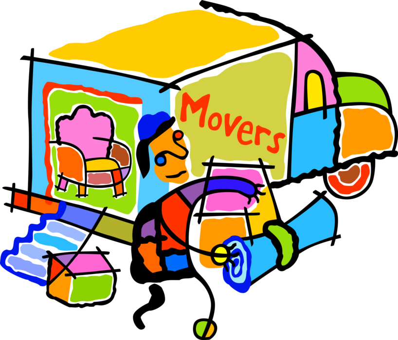Vector Illustration Of Home Moving Company Mover And - Clip Art - Png Download (818x700), Png Download