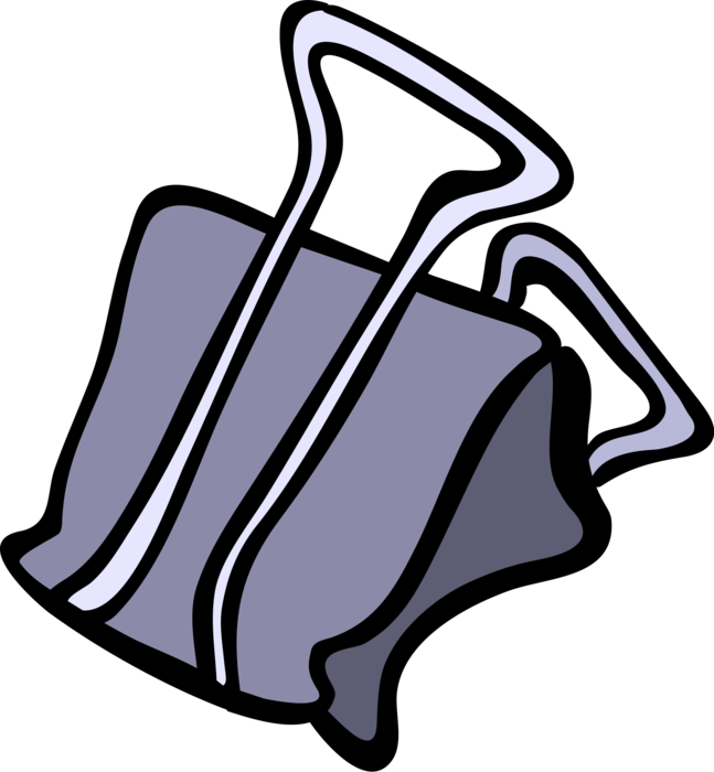 Png Free Library Bulldog Binder Fastener Vector Clipart (647x700), Png Download