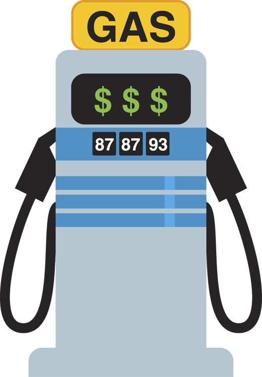 Average Pump Prices - Gasoline Clipart (521x750), Png Download