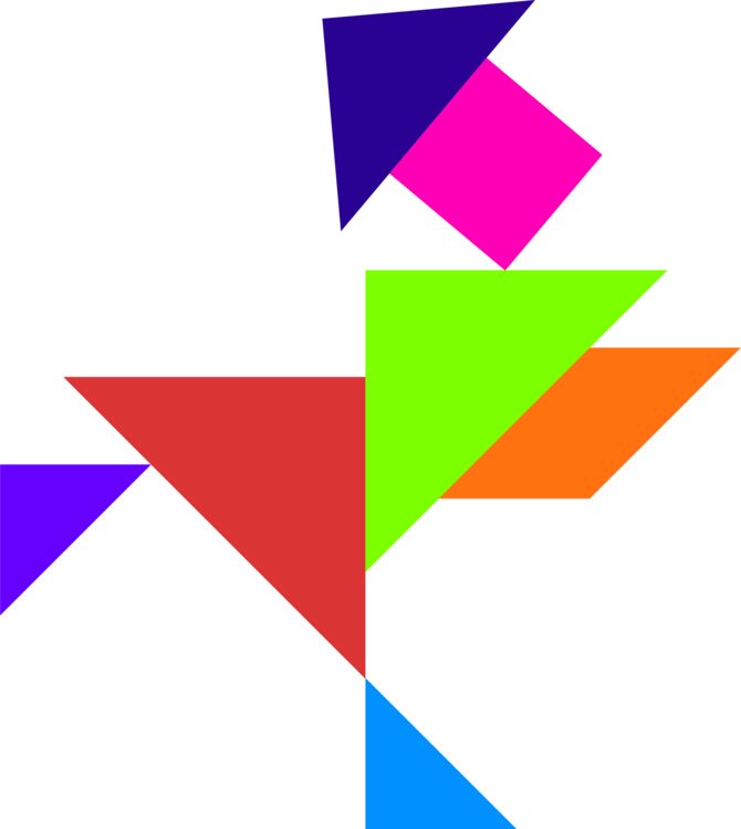 Puzzle Coloring Book Connect The Dots Tangram Game - Tangram Clipart (670x750), Png Download