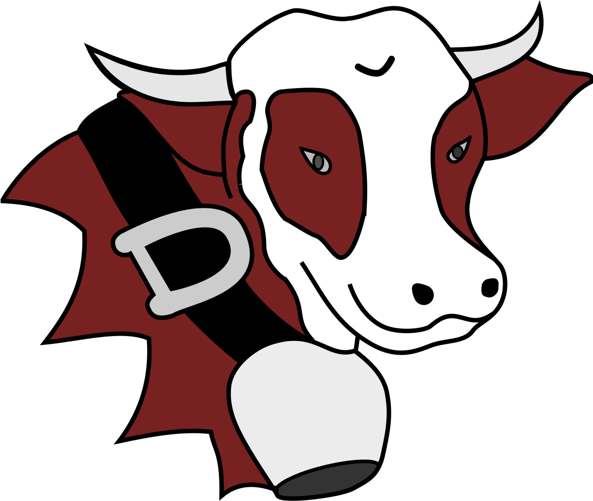 Cow Head Erased - Face Clipart (1214x1024), Png Download