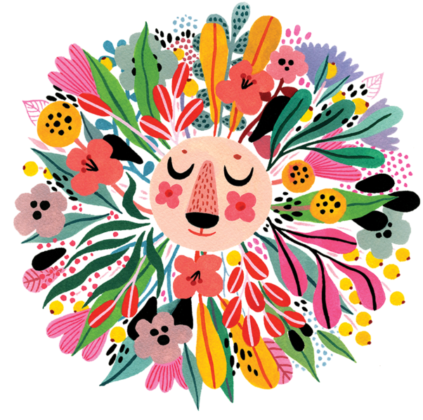 Floral Lion - Illustration Clipart (690x690), Png Download