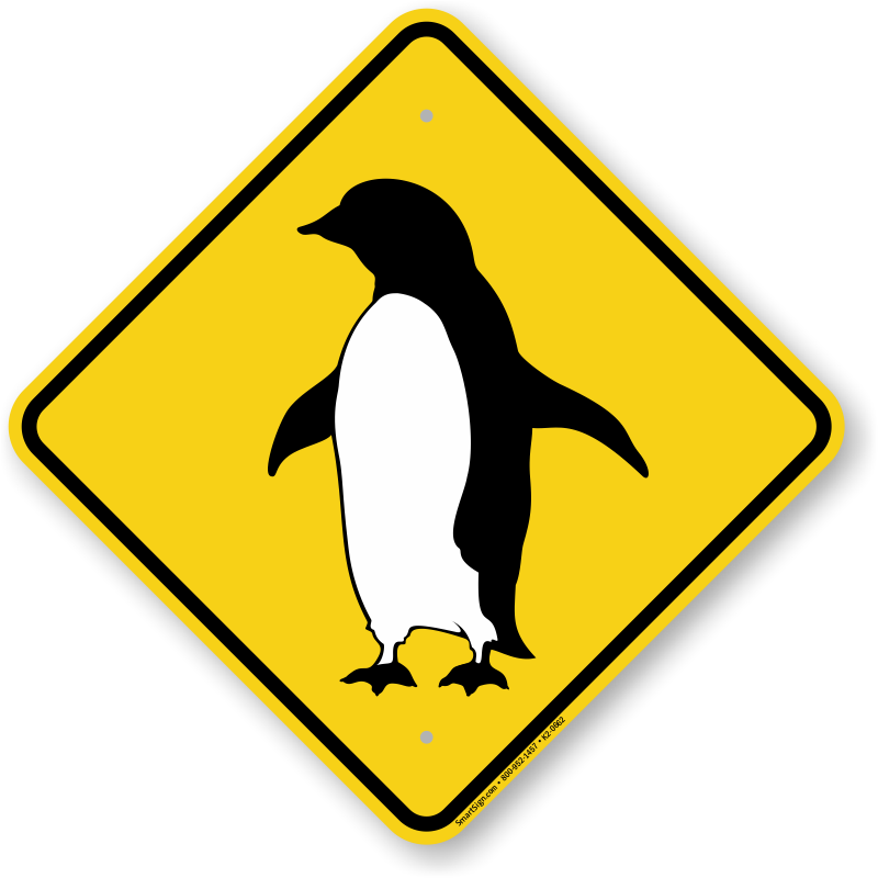 Penguin Walking Symbol Crossing Sign - Symbol Clipart (800x800), Png Download